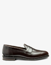 Imperial penny loafer in donkerbruin kalfsleer – F fit – rubber zool