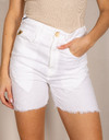 Maya - Witte short met rafelzoom