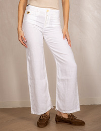 Culotte - Witte culotte broek in linnenmix
