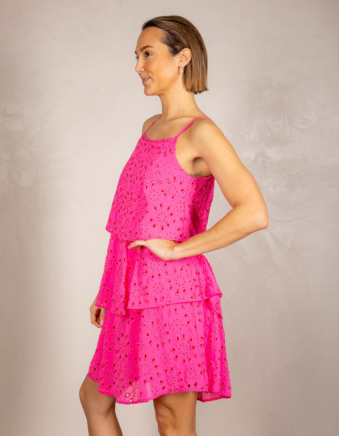 Senso kort kleed fuschia