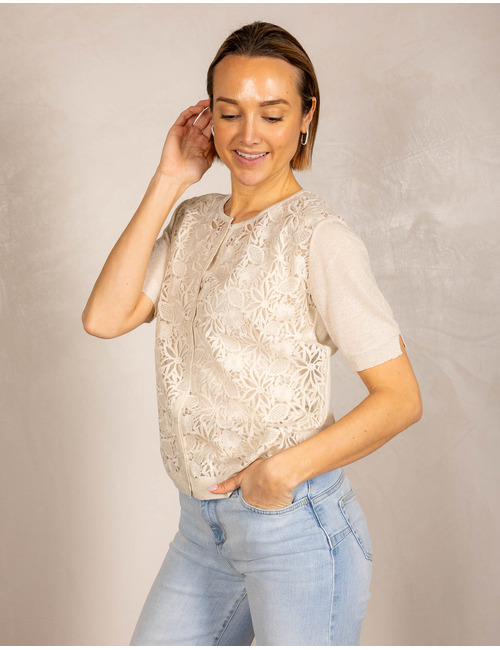 Leo & Ugo twinset gilet beige