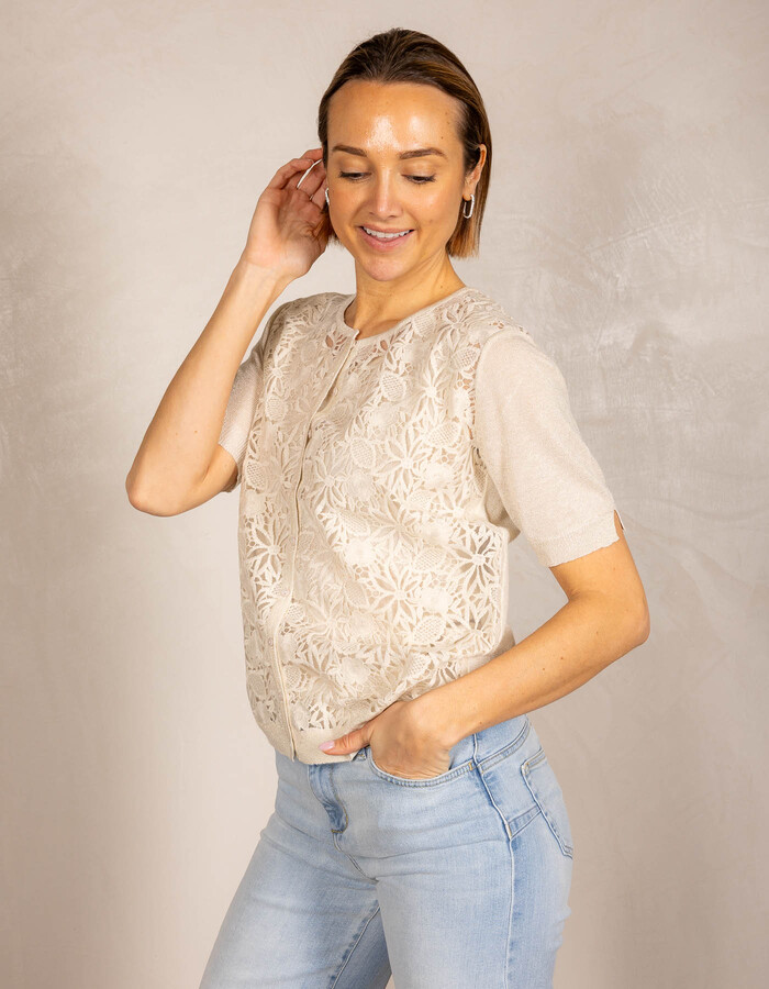 Leo & Ugo twinset gilet beige