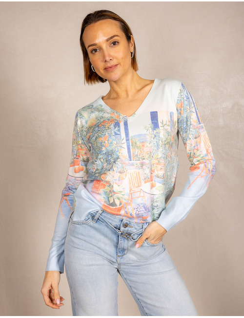 Leo & Ugo lange mouw pull multicolor