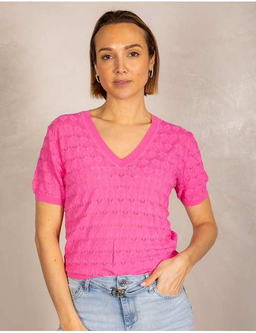 Leo & Ugo korte mouw pull roze