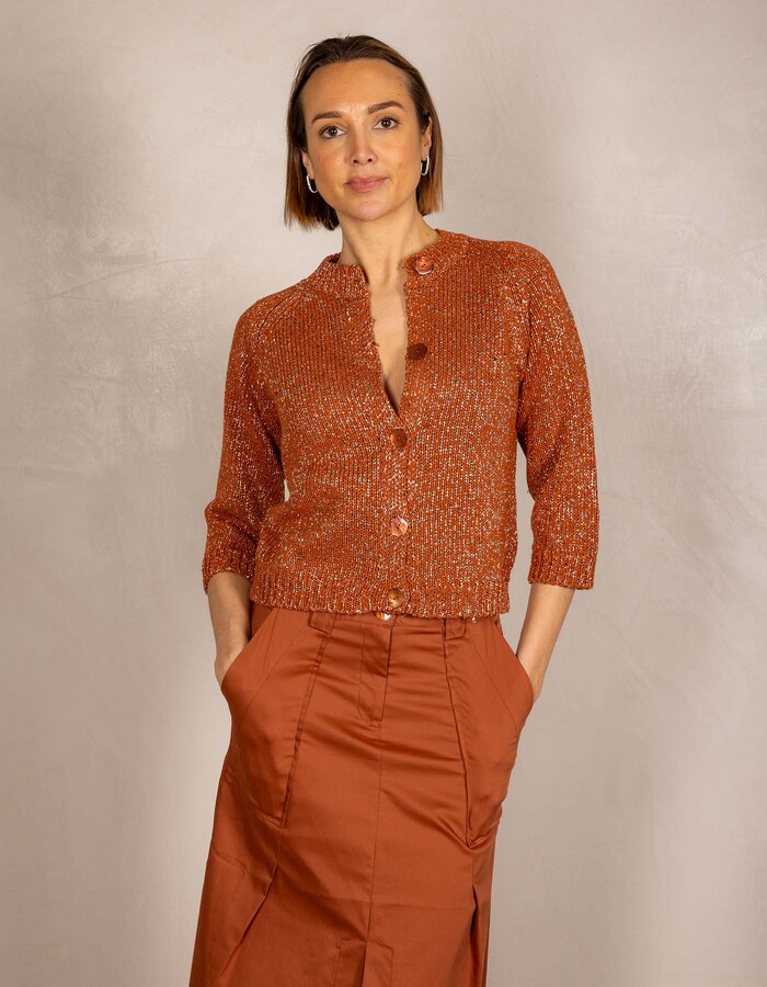 Due Amanti lange mouw gilet roest