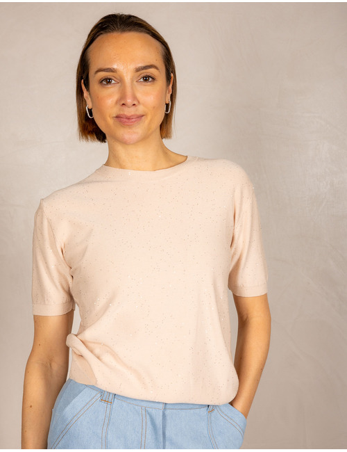 Due Amanti lange mouw pull beige