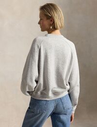 Grijze fleece sweater met Polo Bear print