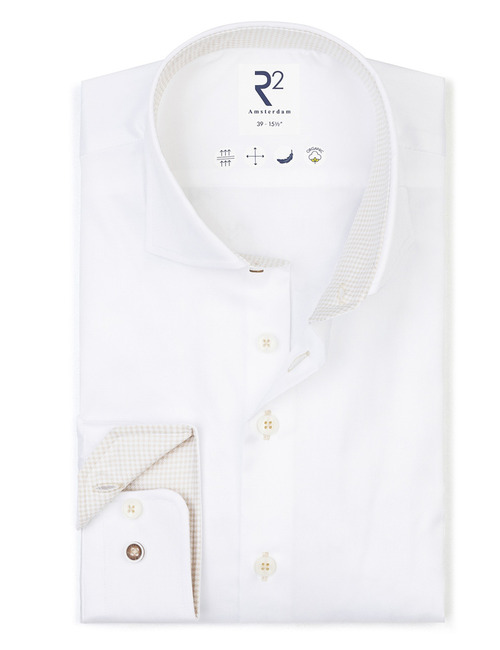modern fit hemd in organic katoen wit