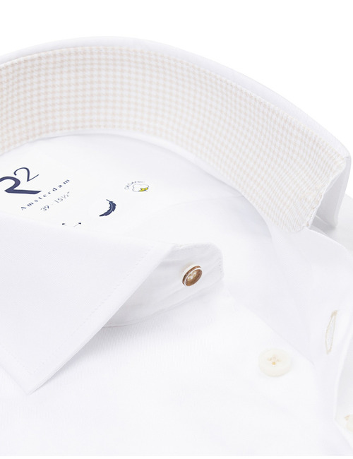 modern fit hemd in organic katoen wit
