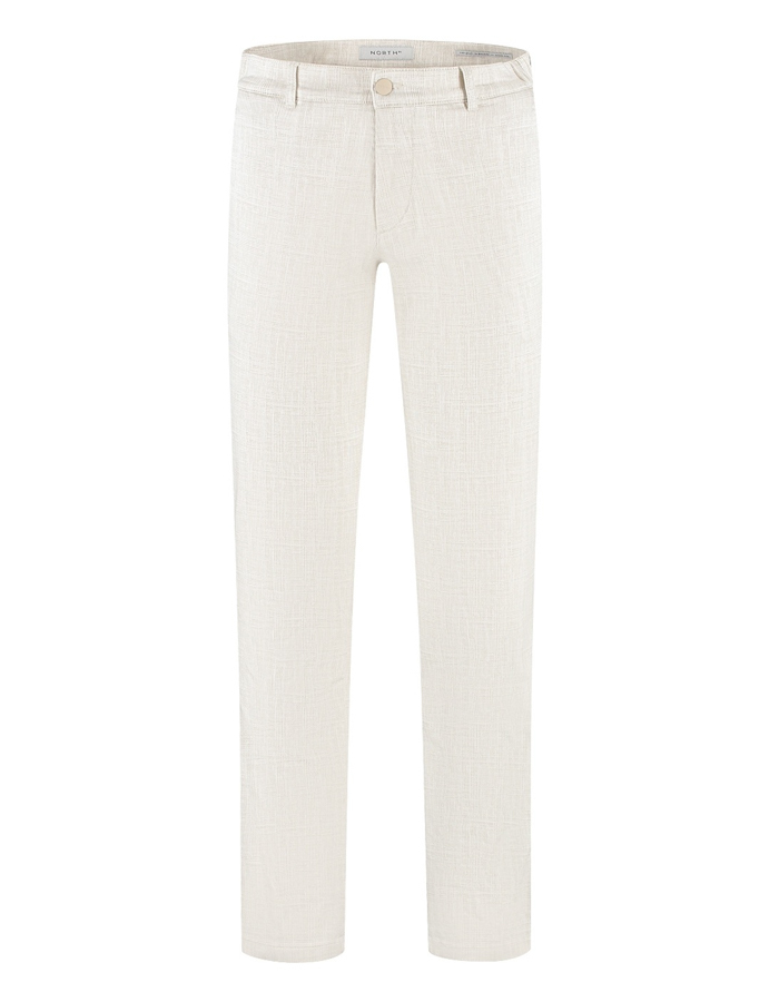 Elegance chino modern fit met ruitdessin beige