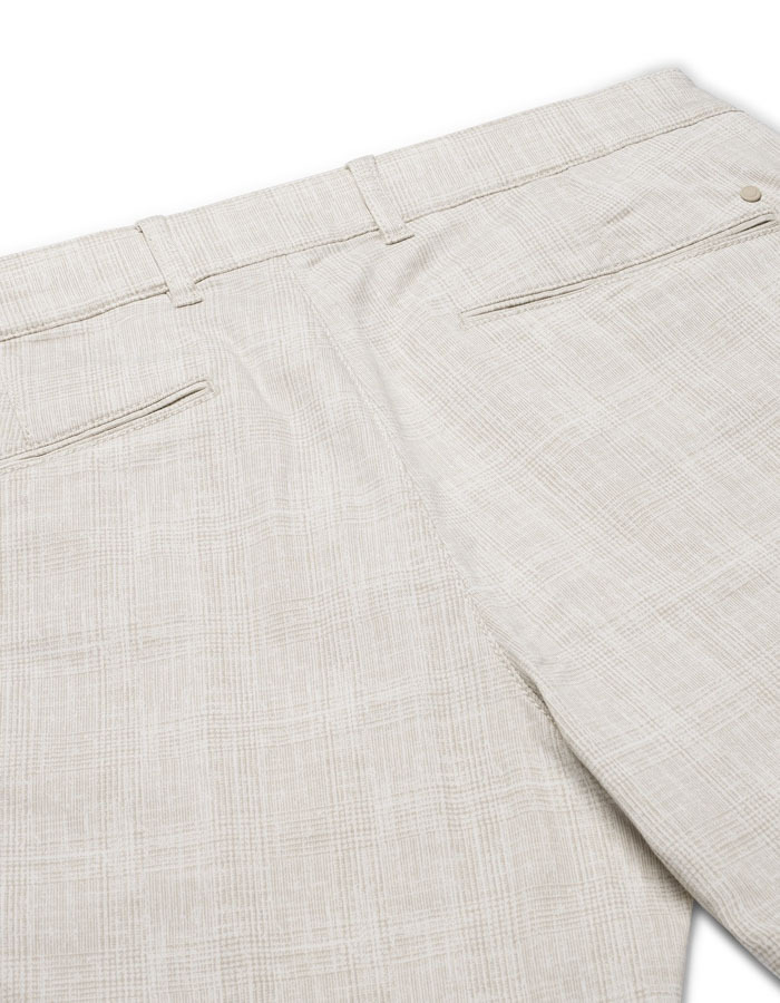 Elegance chino modern fit met ruitdessin beige