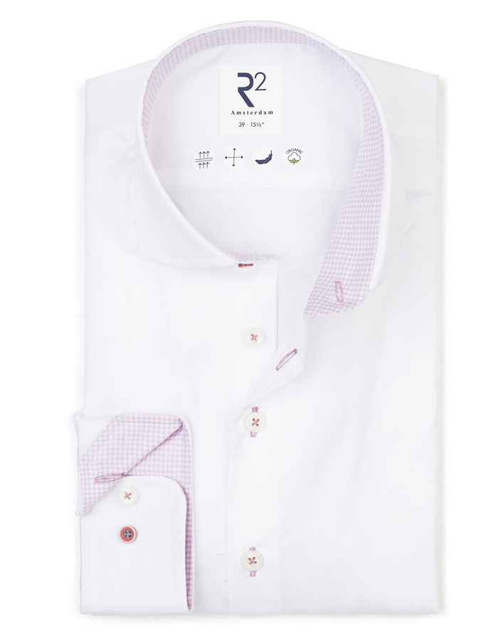 modern fit hemd in organic katoen wit