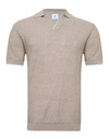 linnen katoenen polo korte mouwen beige