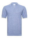  linnen katoenen polo korte mouwen lichtblauw