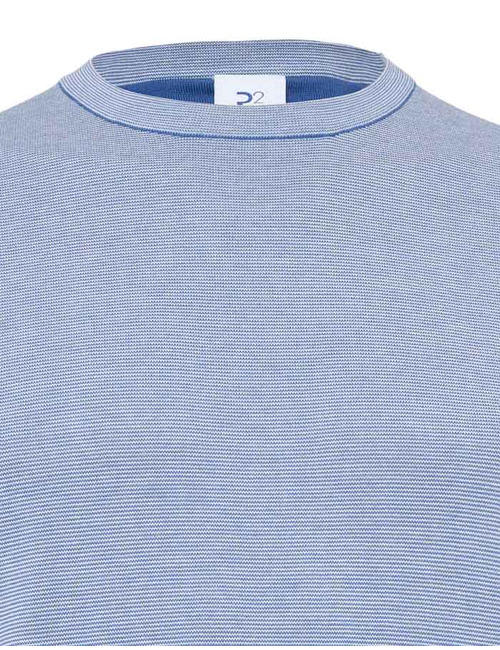 fijngebreid T-shirt in katoen en modal lichtblauw