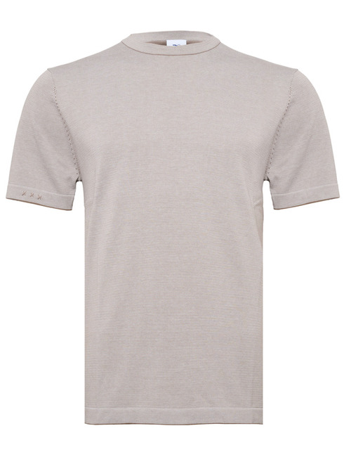fijngebreid T-shirt in katoen en modal taupe