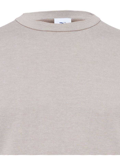 fijngebreid T-shirt in katoen en modal taupe