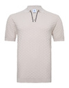 gebreide polo in katoen en modal beige