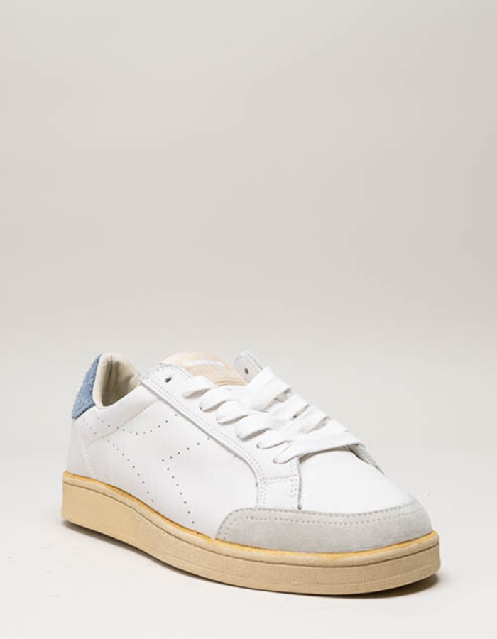 Prestige Plain Used sneaker in leer met suède details flint stone