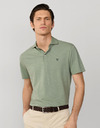 Classic fit linnen polo korte mouwen sage green