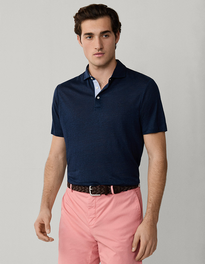 Classic fit linnen polo korte mouwen old navy