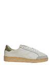 Prestige Plain Used sneaker in leer met suède details kiwi green