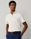 Classic fit linnen polo korte mouwen off white