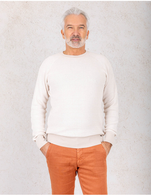 Gentiluomo pull met ronde hals beige