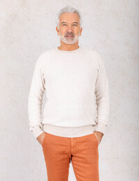 katoenen trui met structuur offwhite