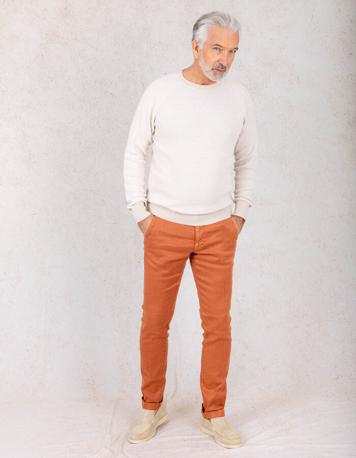 Gentiluomo pull met ronde hals beige