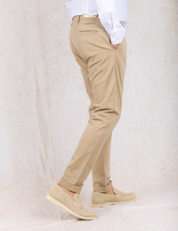 BG07 chino bandplooi katoenstretch modern fit sand