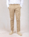 BG07 chino bandplooi katoenstretch modern fit sand