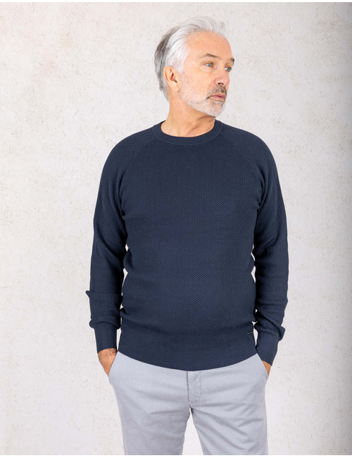 Gentiluomo pull met ronde hals blauw