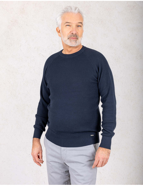 Gentiluomo pull met ronde hals blauw