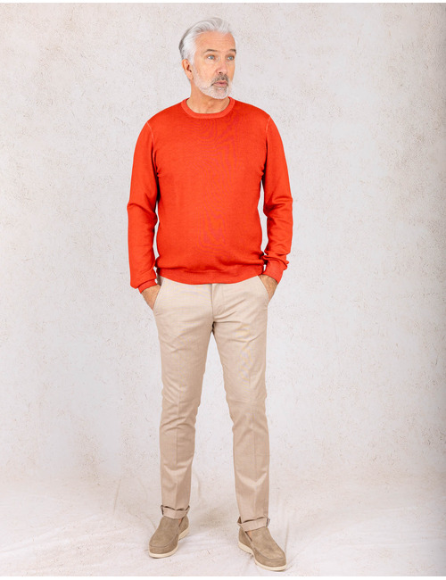 Gran Sasso pull met ronde hals roest