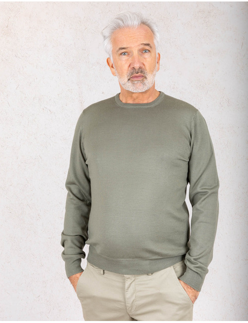 Gran Sasso pull met ronde hals groen