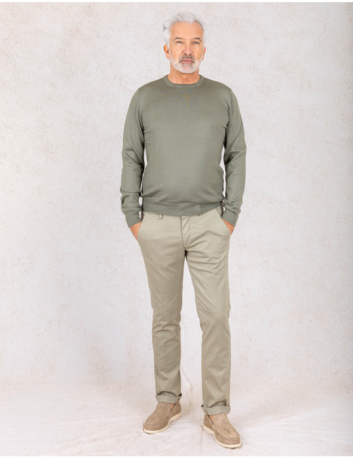 Gran Sasso pull met ronde hals groen