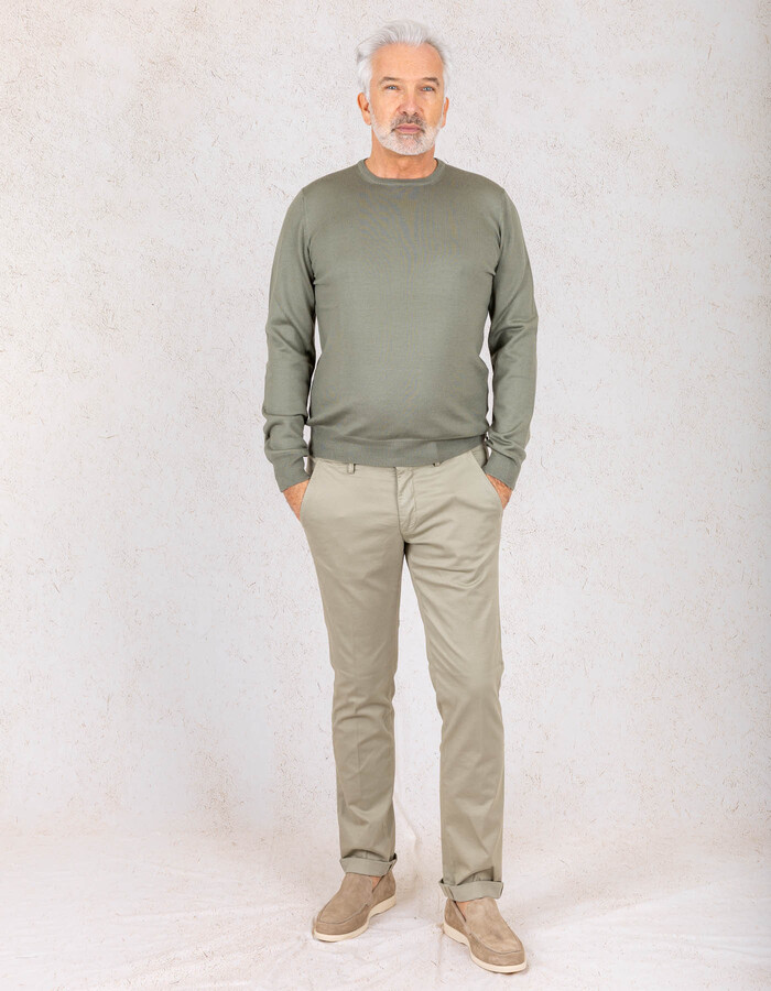 Gran Sasso pull met ronde hals groen