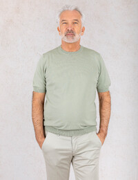 Gebreide T-shirt in 100% Katoen Salie