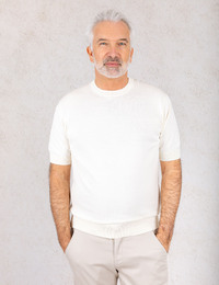 gebreide T-shirt premium katoen ecru