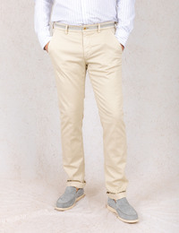 Torino chino in katoen-lyocell mix modern fit ecru