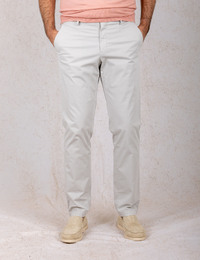 Naviglio chino katoenstretch regular fit grijs