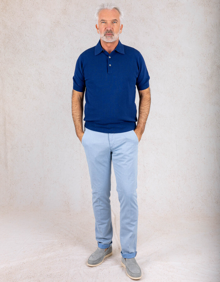 Gran Sasso korte mouw polo blauw