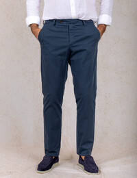 Naviglio chino katoenstretch regular fit blauw
