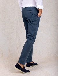 Naviglio chino katoenstretch regular fit blauw