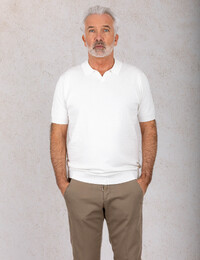 Blue Industry korte mouw polo ecru