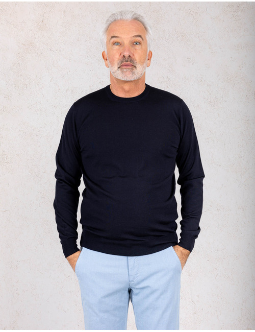 Filippo De Laurentiis pull met ronde hals navy