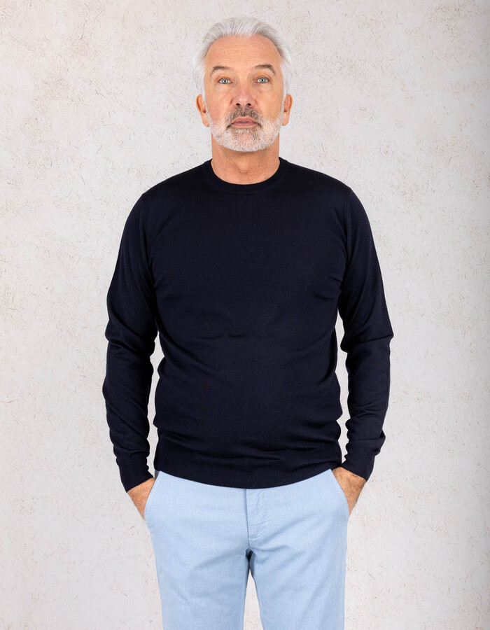 Filippo De Laurentiis pull met ronde hals navy