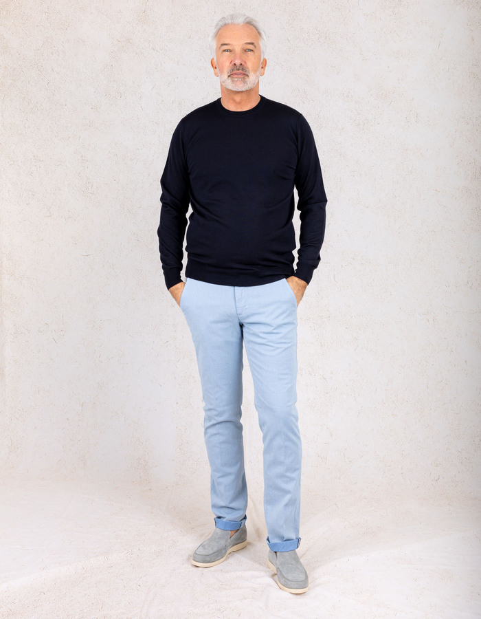 Filippo De Laurentiis pull met ronde hals navy
