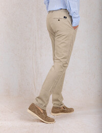 Torino chino met birdseye structuur modern fit beige